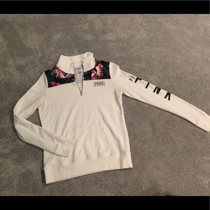 PINK white quarter zip